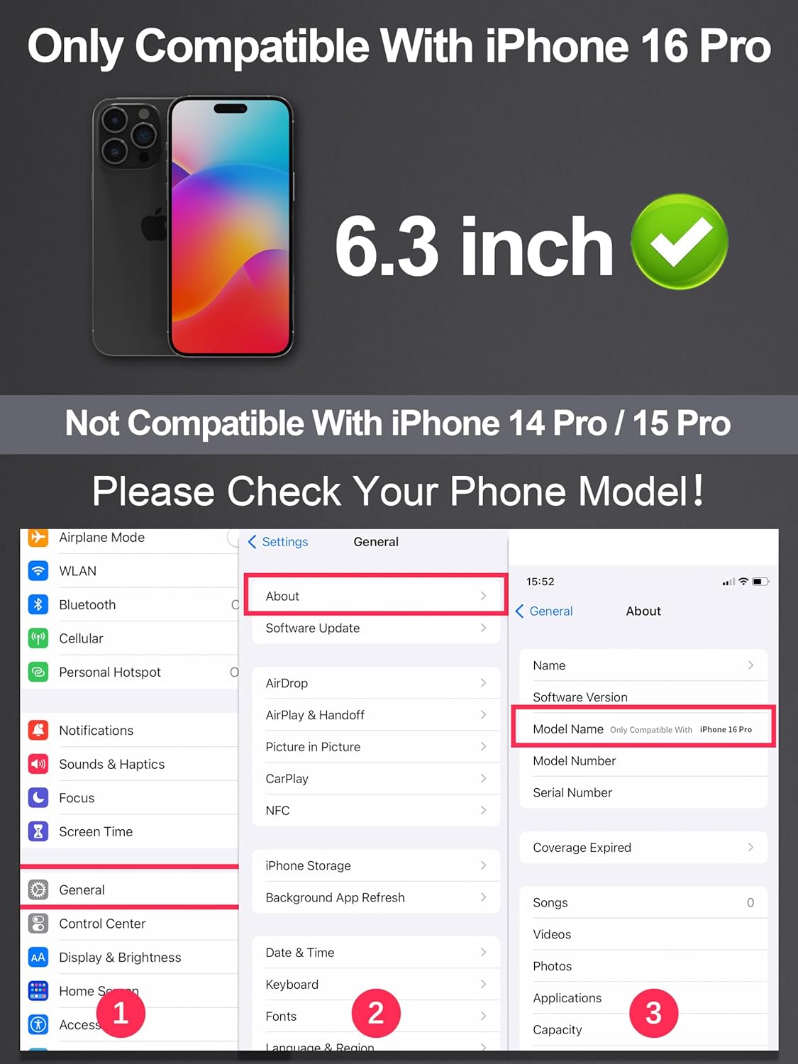 2 Pack for iPhone 16 Pro Matte Screen Protector 6.3 inch, Anti Fingerprint Anti Glare Screen Protector Tempered Glass Easy Installation