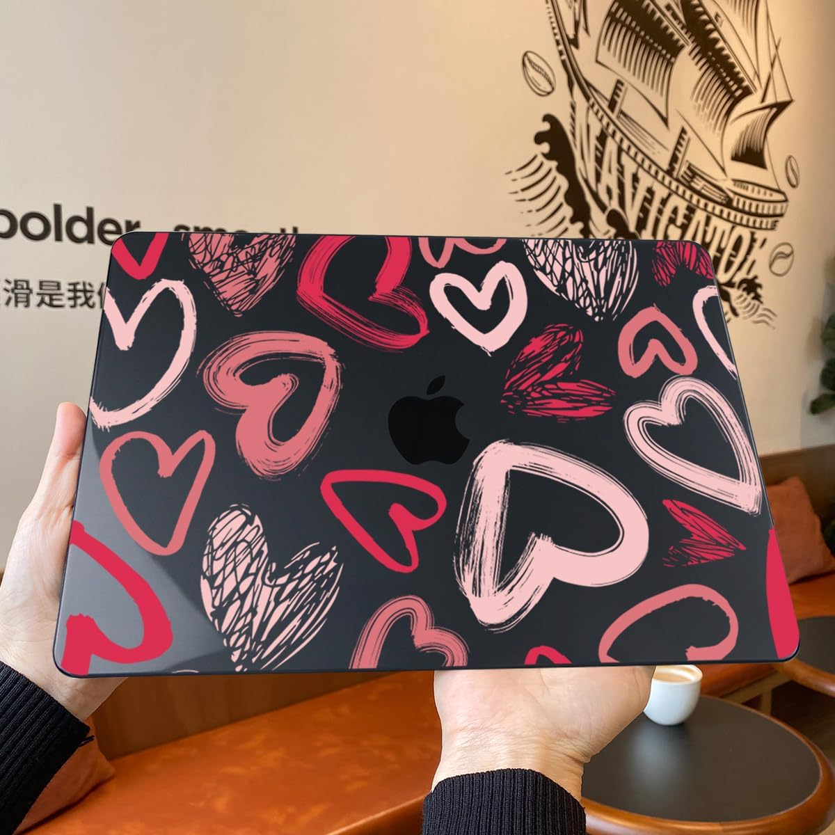 Teryeefi Design Case for MacBook Pro 14 inch 2025 2024 2023 2021 Release M4 A3112 A3401 A3185 M3 A2918 A2992 M2 A2779 M1 A2442, Hard Shell Cover + Keyboard Cover for 14 inch MacBook Pro, Heart A002