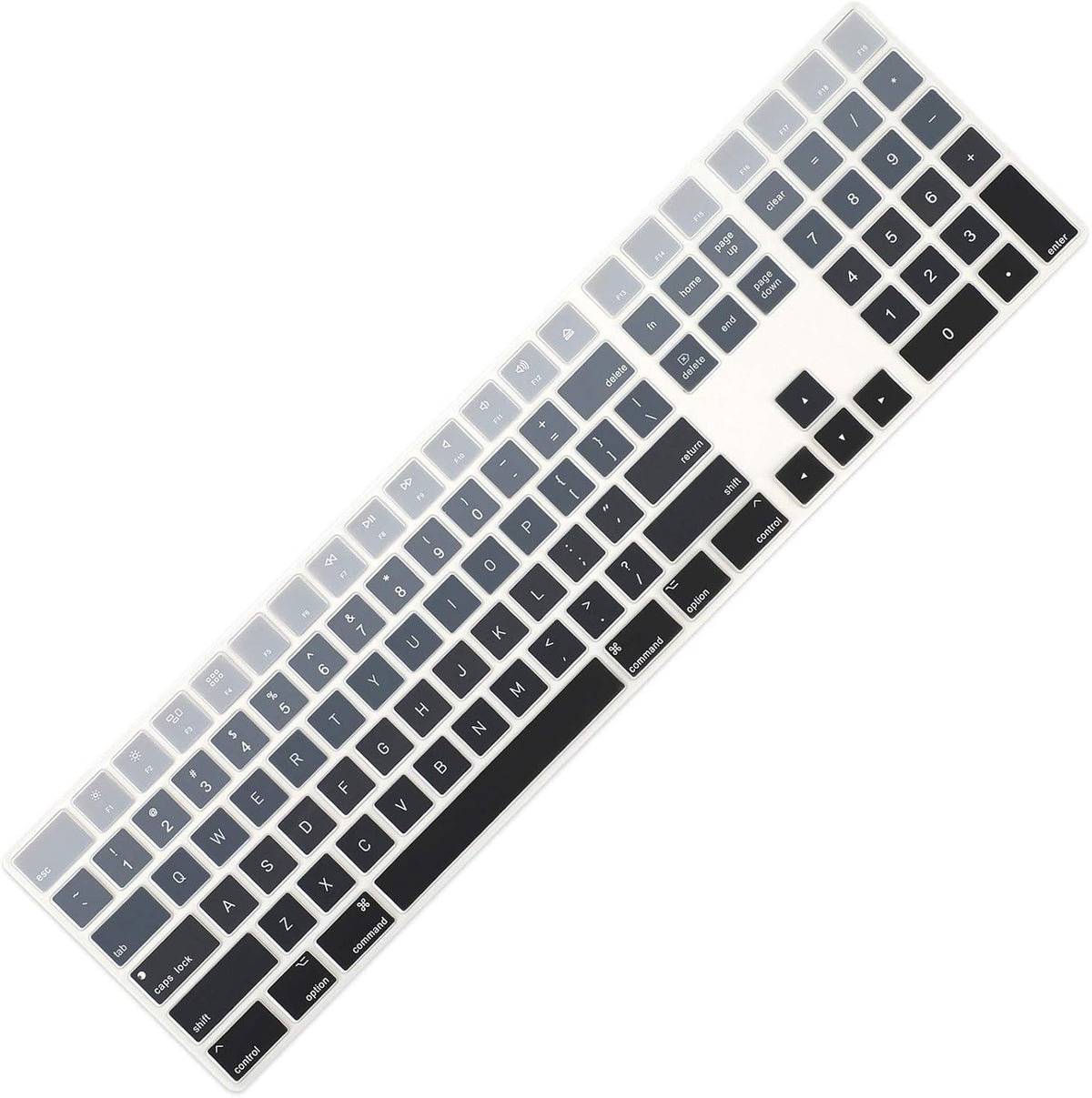Allinside Ombre Gray Cover for Apple iMac Magic Wireless Keyboard with Numeric Keypad MQ052LL/A A1843 US Layout