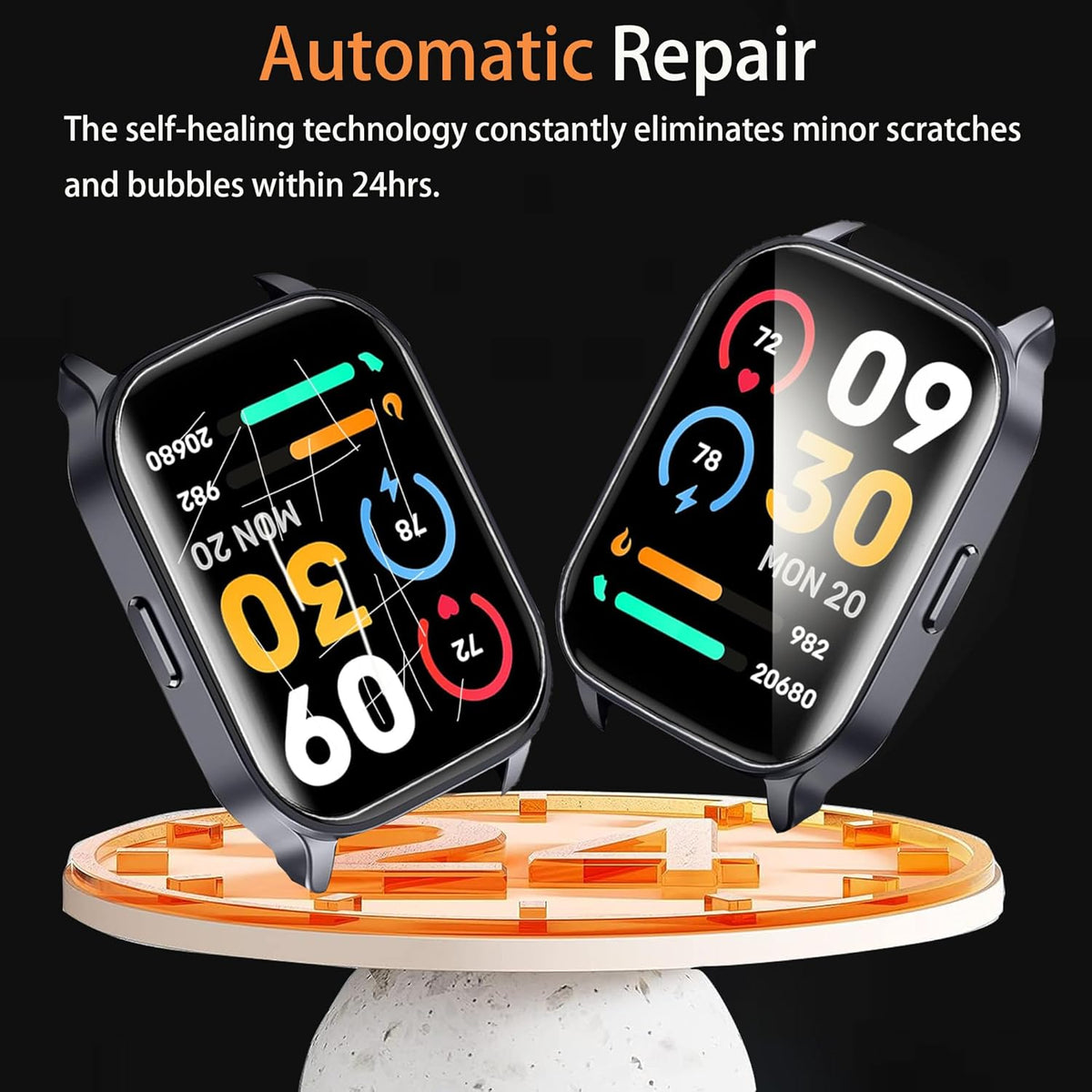 Uaue Smart Watch Screen Protector, [6 Pack] Full Coverage TPU Clear Film for Donerton T50S 1.85" Smartwatch