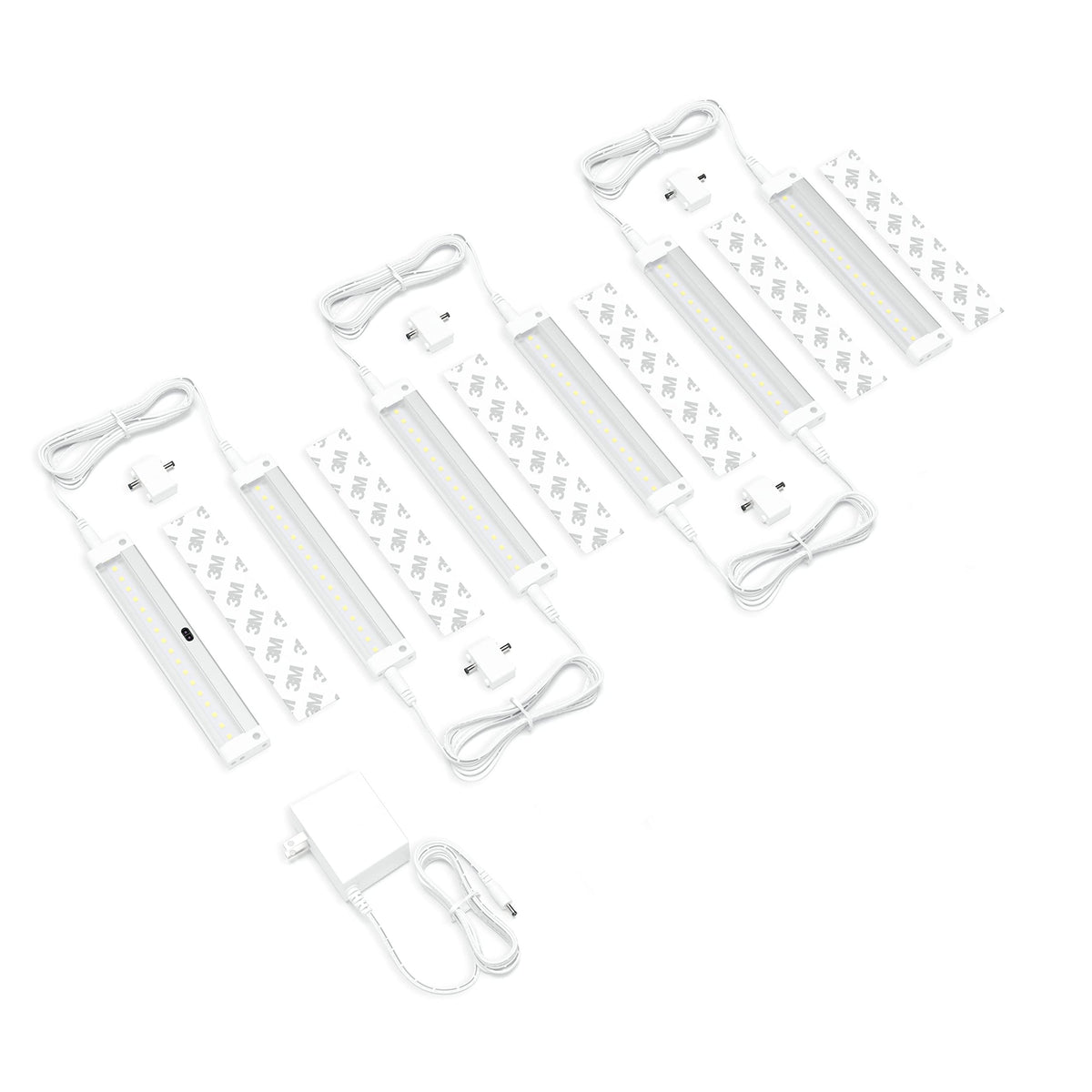 EShine Hand Wave Activated Under Cabinet LED Lighting Kit, Dimmable, 6-Pack 7 in - Touchless Dimming Control, White Under Counter Lights for Kitchen