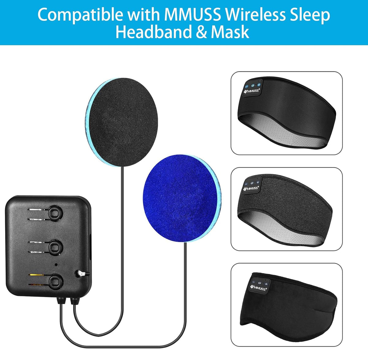 Bluetooth-Module V5.2 Replacement Speakers with Ultra Thin Stereo, Pillow Speaker with Mic, DIY Headset for Sleep