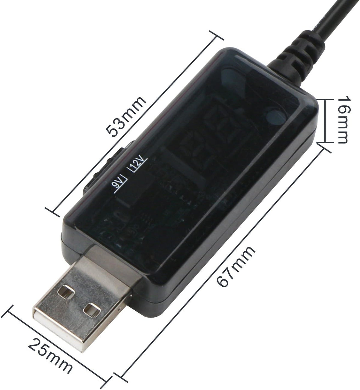 DROK USB to 9V Adapter, 5V to 12V Step Up Converter, USB to 12V DC Power Cable Voltage Regulator 1A
