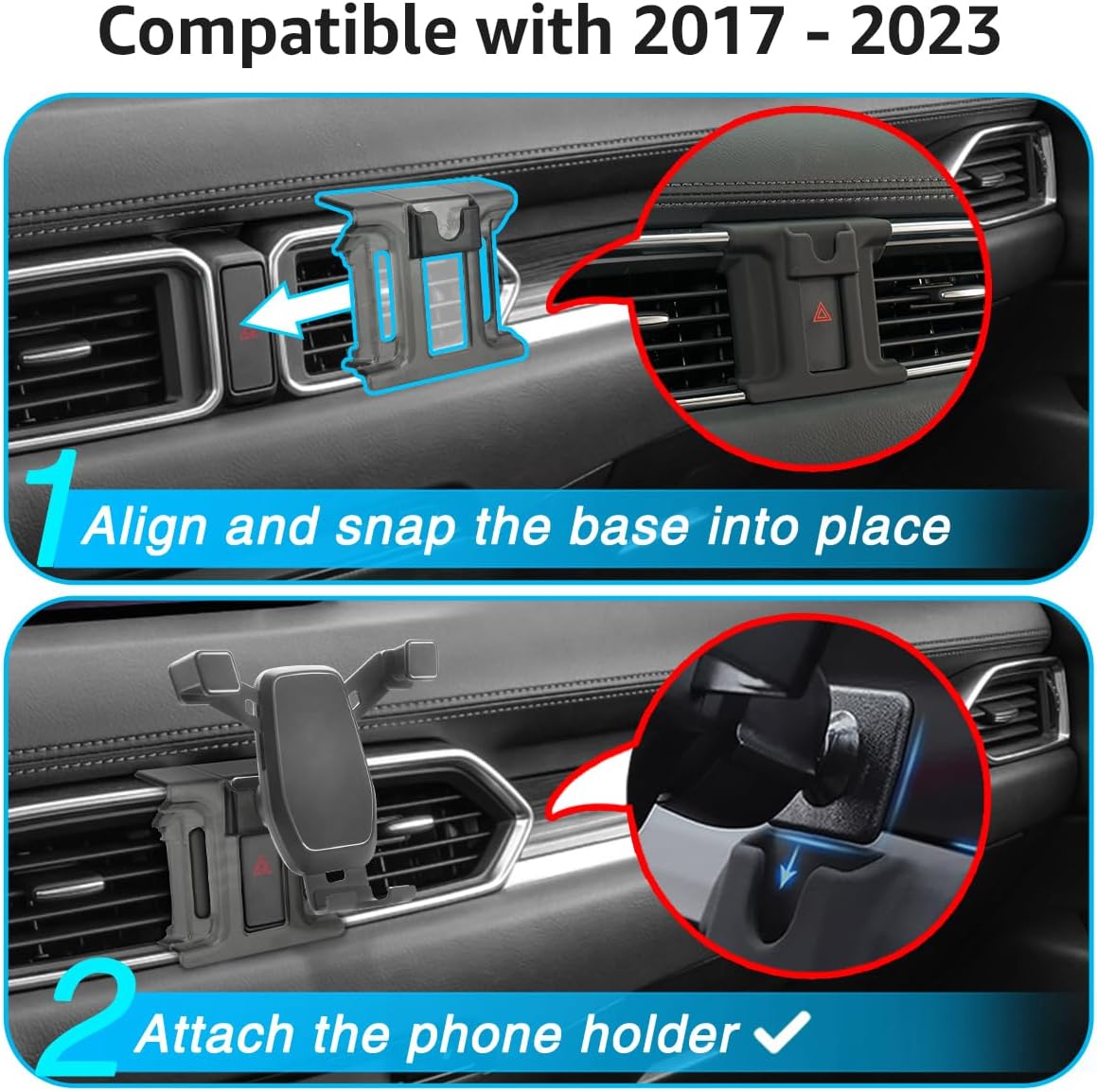 AYADA Phone Holder Compatible with CX5, Upgrade Gravity Auto Lock Phone Mount, Easy to Install Accessories 2017-2023