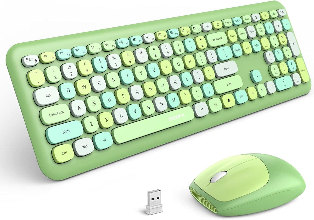 MOFii Wireless Keyboard and Mouse Combo, Full Size Keyboard, 2.4GHz USB Connection, Cute Wireless Mouse