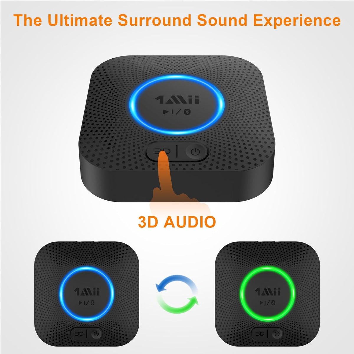 [Upgraded] 1Mii B06 Plus Bluetooth Receiver, HiFi Wireless Audio Adapter, Bluetooth 5.3 Receiver with 3D Surround aptX HD aptX Adaptive for Home Music Streaming Stereo System
