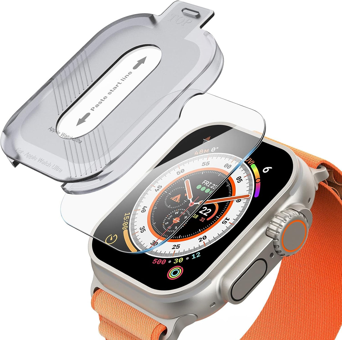 Misxi [2 Pack] Tempered Glass Screen Protector for Apple Watch Ultra 2/49mm, Auto Alignment Tool Kit for Easy