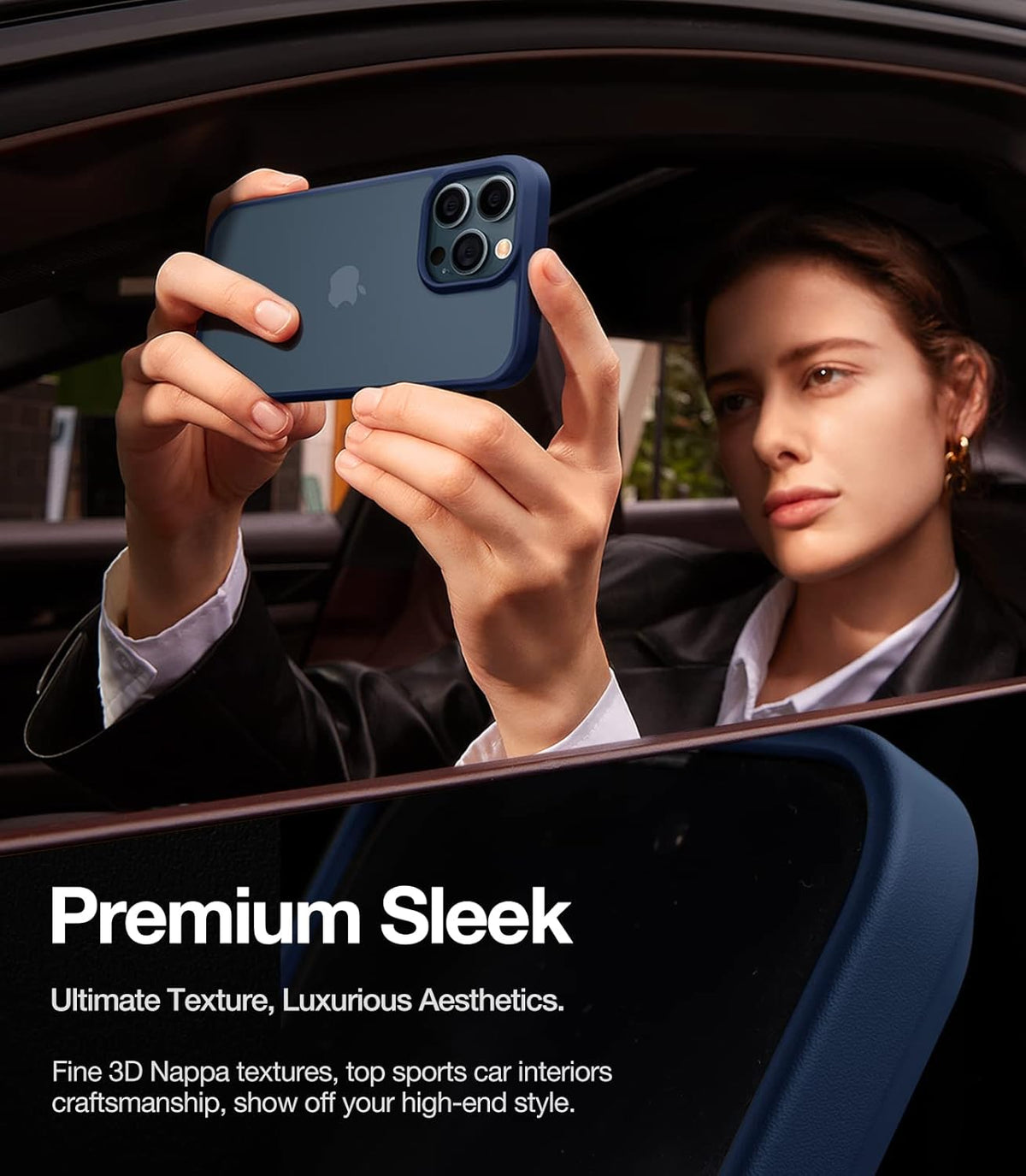 TORRAS Shockproof iPhone 12/12 Pro Case - Military Grade Drop Tested, Translucent Matte Hard PC Back, Blue
