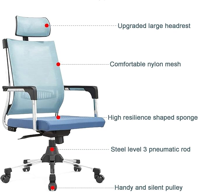 Office Chair Gaming Chair Computer Chair Mesh Executive Office ChairHigh Back Desk Chair Ergonomic Computer Chair with HeadrestHeight Adjustable Swivel Chair Home Gaming Chair for Conferen