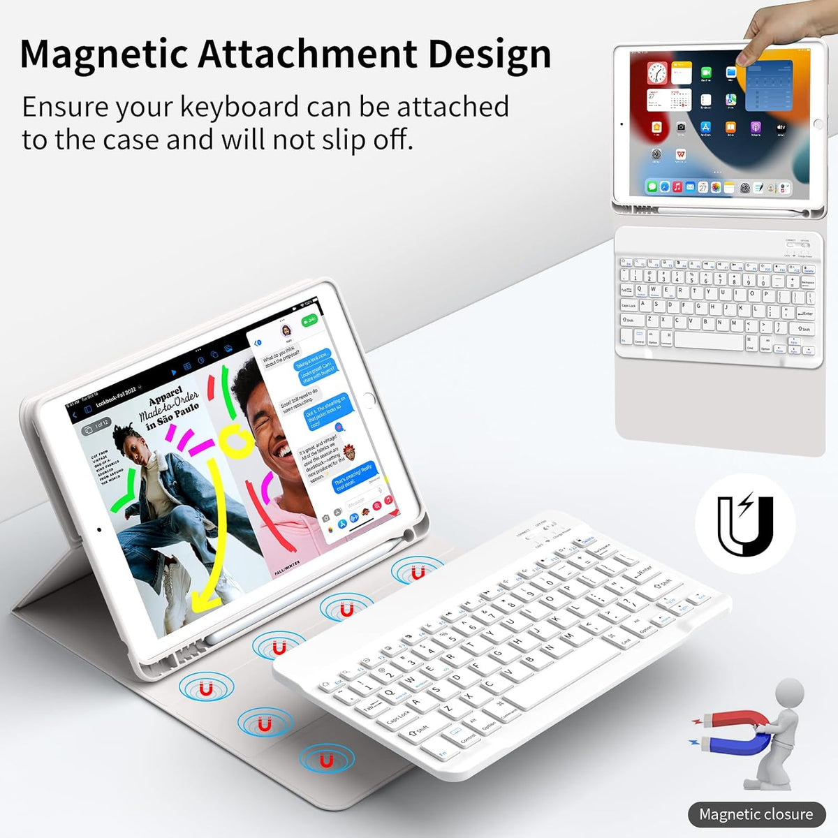 GKABXY 10.2 inch 2021/2020/2019, 9th/8th/7th Case with Keyboard for iPad iPad Generation Detachable Bluetooth Keyboard