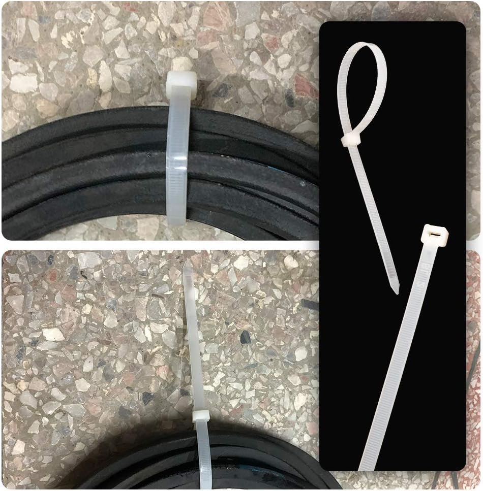 1000 Pack 4 Inch KOOWIN Nylon Plastic Cable Zip Ties - Small Wire Wraps in White