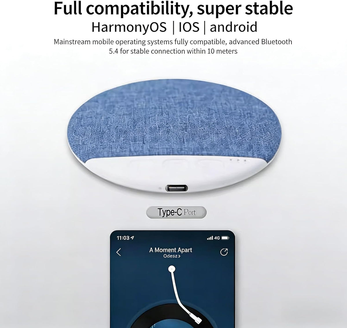 48H Pillow Bluetooth Speaker for Sleeping - Under Pillow, Sleep Timer, White Noise, Battery, Type-C, Hi-Fi Sound
