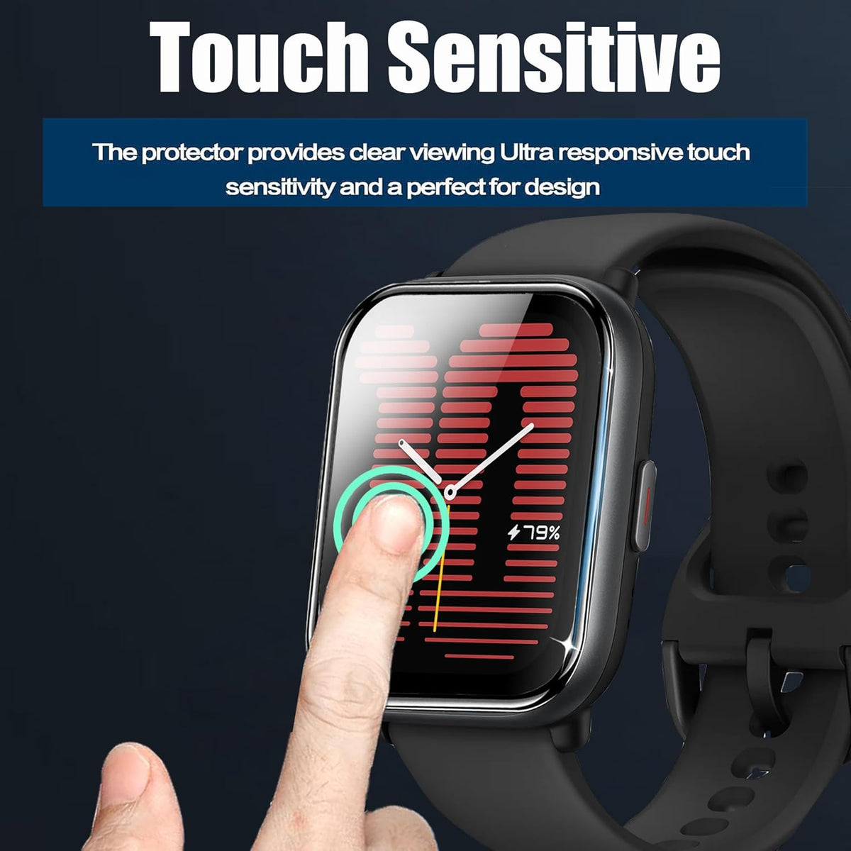 Compatible 3 Pack 3D Full Coverage PET Soft Screen Protector Film for RLQA Smart Watch, 1.83" Smart Watch