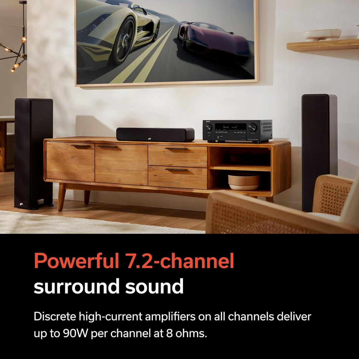 Denon AVR-S970H 8K Ultra HD 7.2 Channel (90Watt X 7) AV Receiver - Built for Gaming, Music Streaming, 3D Audio & Video, Alexa + HEOS, Black