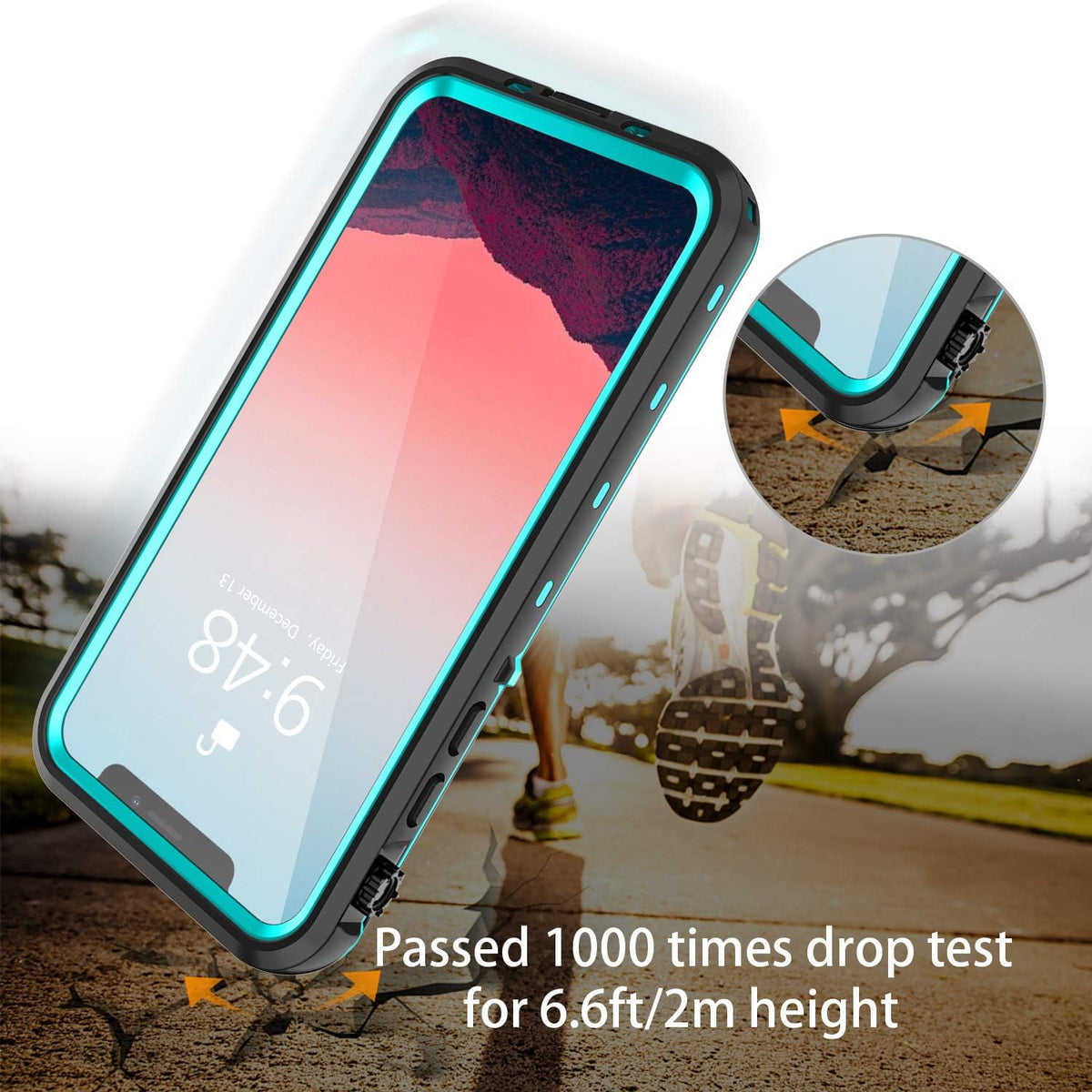 iPhone 11 Pro Max Case, Waterproof Full Body Rugged Clear Slim Case with Built-in Screen Protector for Apple iPhone 11