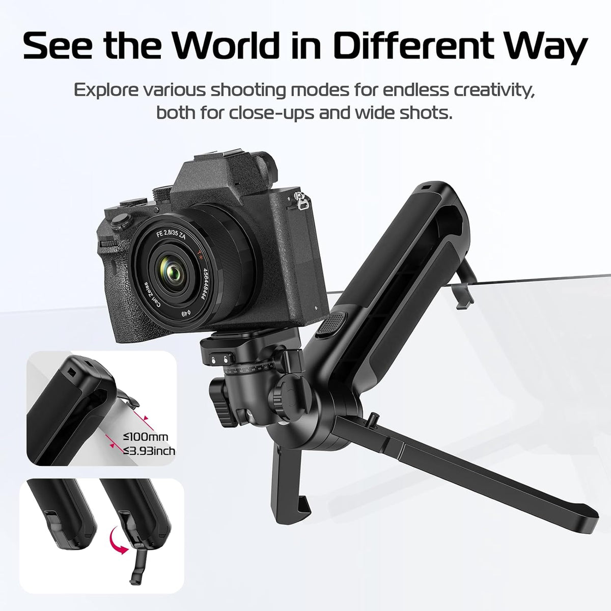 ULANZI TT38 Tabletop Mini Tripod for Camera, Uka F38 ClickOpen Flexible Travel Stand for Sony/Canon/Nikon/Fujifilm SLR DSLR, Pocket Vlogging Stand for Shooting Selfie Video