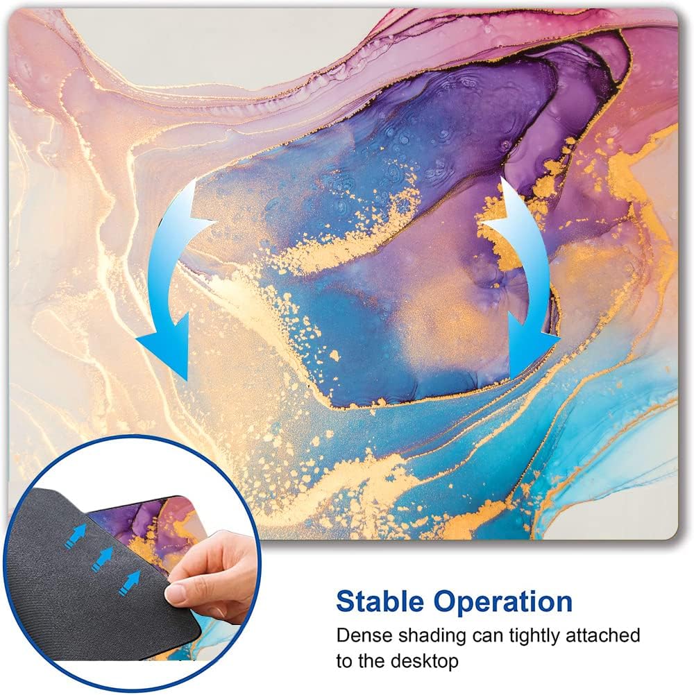 Mouse Pad, Abstract Marble Design Mouse Pad, Washable Square Cloth Mousepad for Office Laptop, Non-Slip Rubber Computer Mouse Pads for Wireless Mouse, Cute Mouse Pads for Desk
