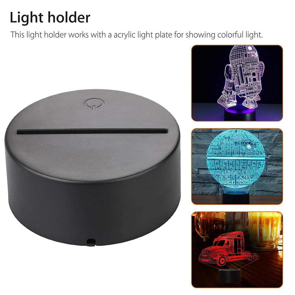NiceCo 2-Pack 3D Night LED Light Base, LED Base for Acrylic 16 Colors LED Light Base with Remote Control and USB Cable for Bedroom Child Room