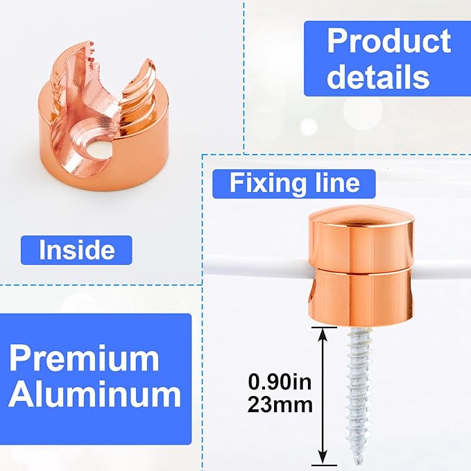 SmallCat 3 Sets Charger Holders for Cords, Rose Gold Cord Holders
