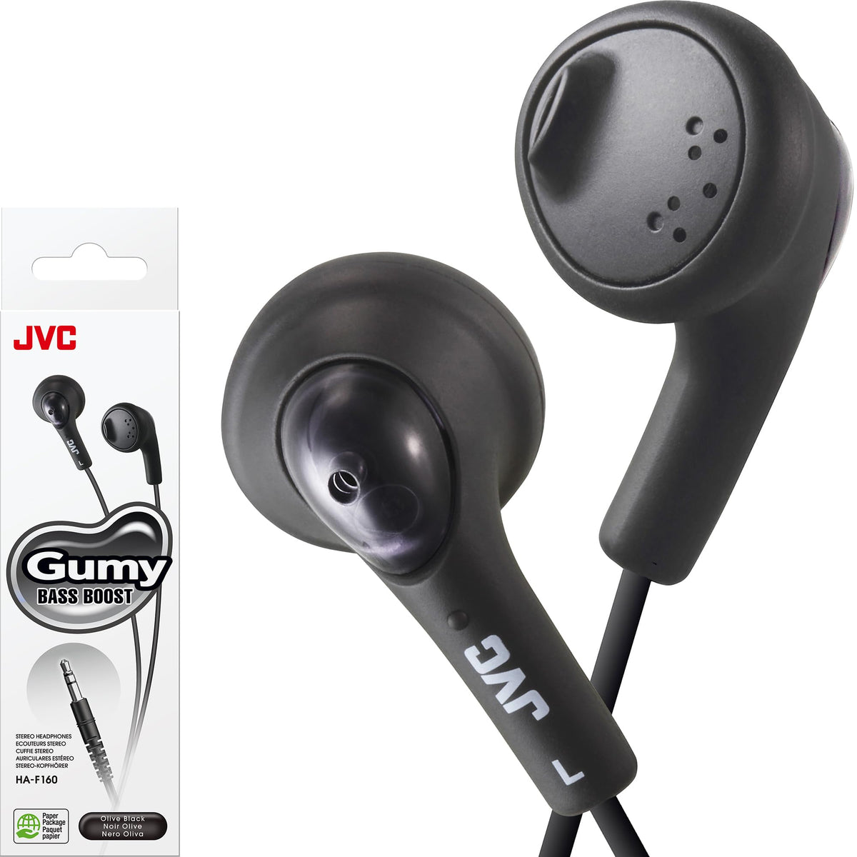 JVC HAF160B Gumy Ear Bud Headphone Black