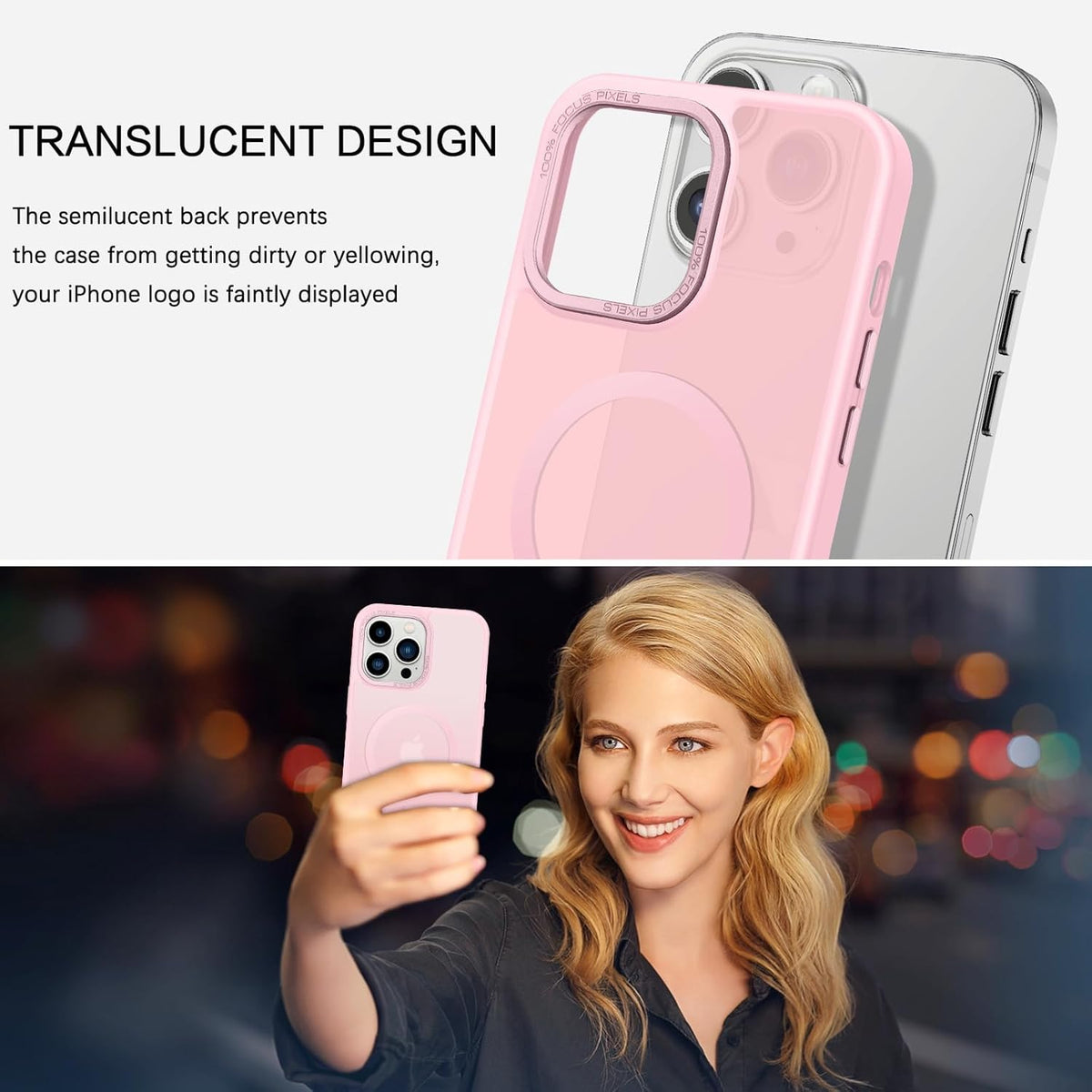 BENTOBEN iPhone 14 Pro Case, Tender Pink [Compatible with Magsafe] Slim Fit Shockproof Protective Cover (6.1")