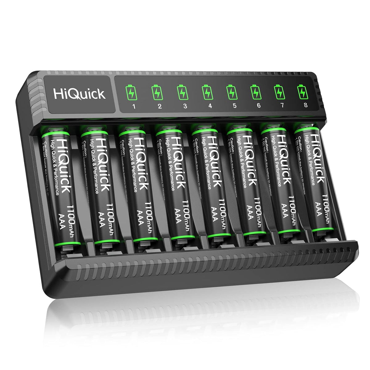 HiQuick (8 Pack), 1.2V 1100Mah 8 Rechargeable AAA Batteries Ni-MH Low Self Discharge & Pre-Charged AAA Batteries