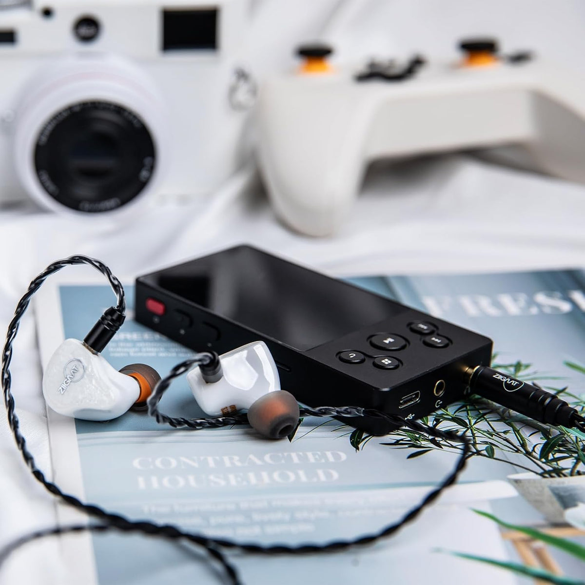 Linsoul ZiiGaat x Fresh Reviews Arete in Ear Monitor, 1DD+4BA Hybrid Earphone IEM, Wired Gaming Earbuds, Studio Monitor Tunning, with Detachable IEM Cable for Musician Audiophile (White)