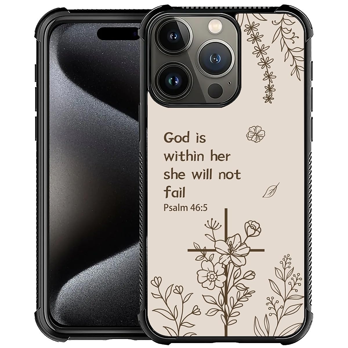 Deaorew For Iphone 16 Pro Max Case | Classic Slim Cover Design | Biblical Floral Cross