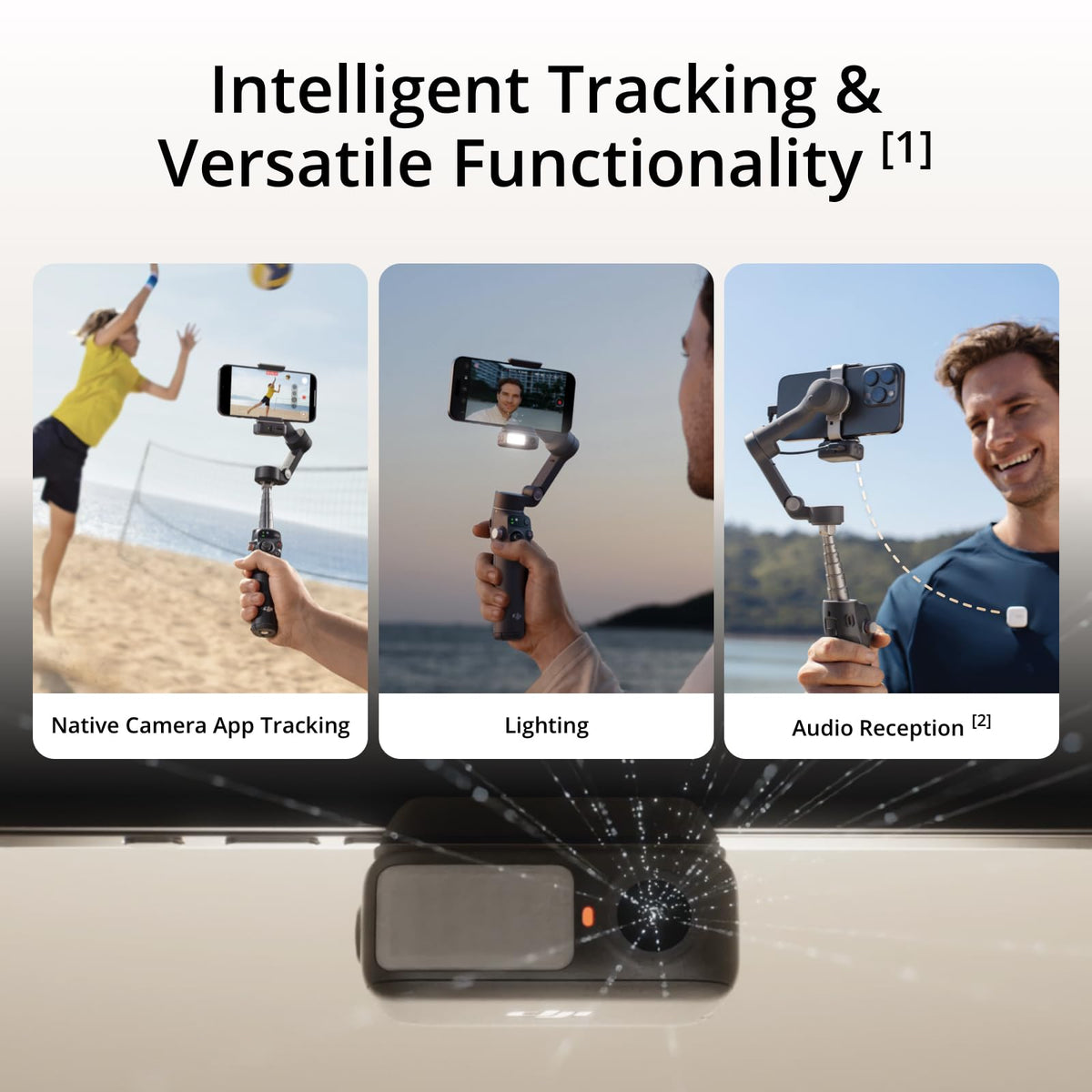 DJI Osmo Mobile 7P Gimbal Stabilizer for iPhone, Android, Native Tracking, Lighting, 3-Axis Phone Gimbal, Quick Launch, One-Tap Edit, Built-in