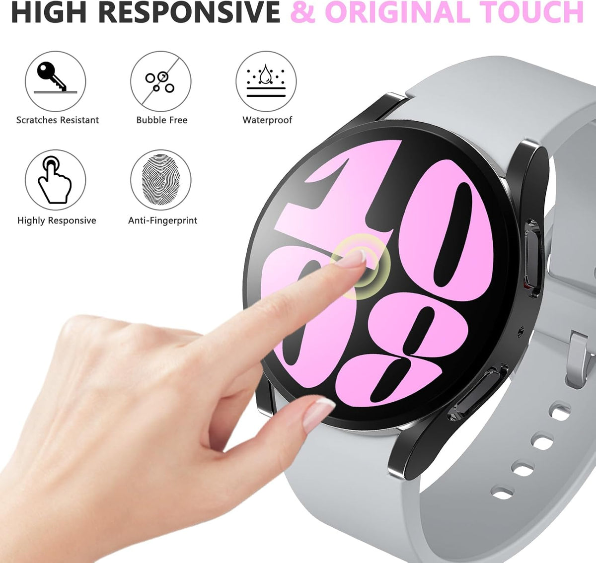 4 Pack Screen Protector Case for Samsung Galaxy Watch 6, 40mm 44mm, Soft TPU Plated Protective Cover, Scratch Resistant