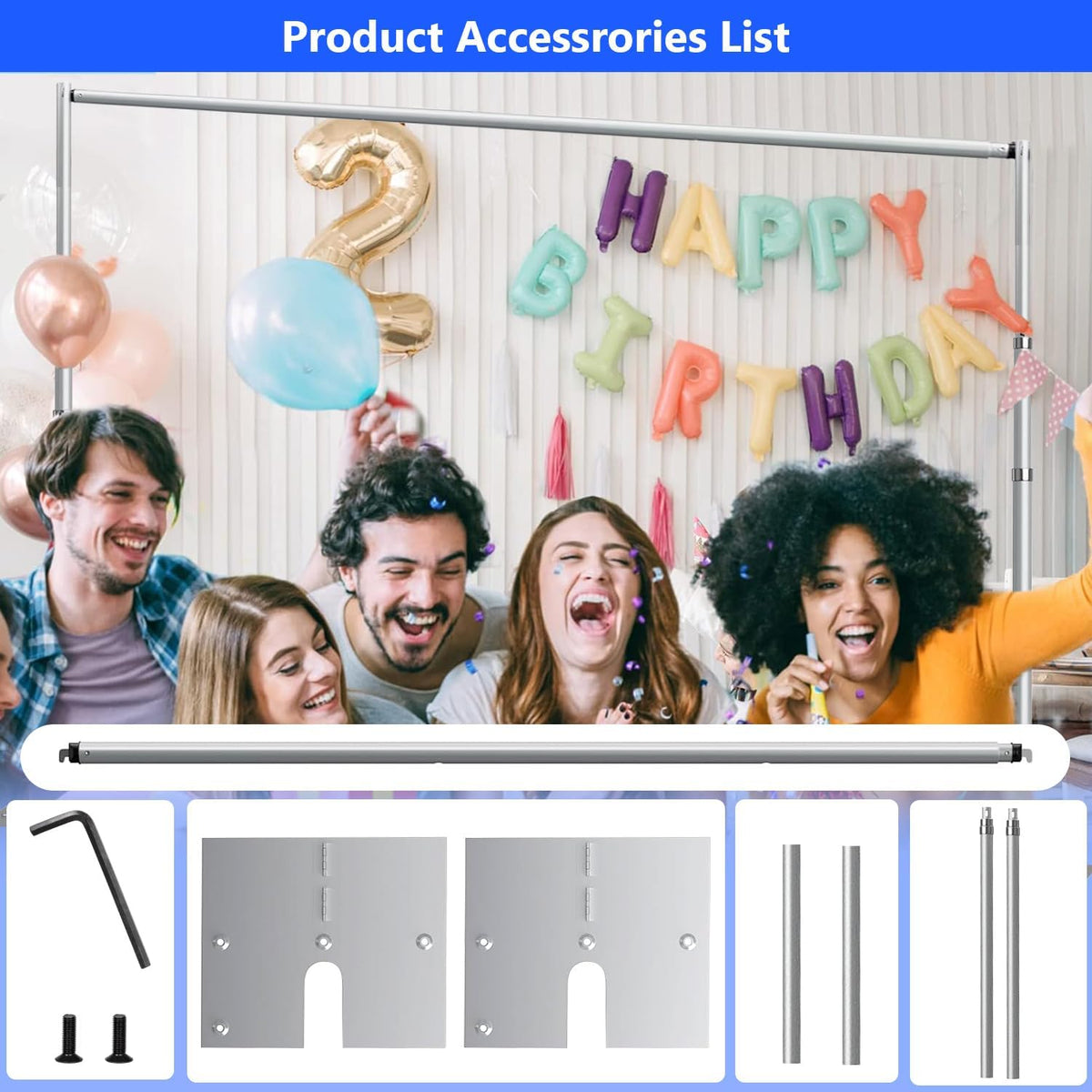 Pipe and Drap Backdrop Stand Kit ,10x 10ft Heavy Duty Adjustable Frame Backdrop Stand with Flat Base,Carry bag for Event, Birthday Party, displays and Wedding Decoration