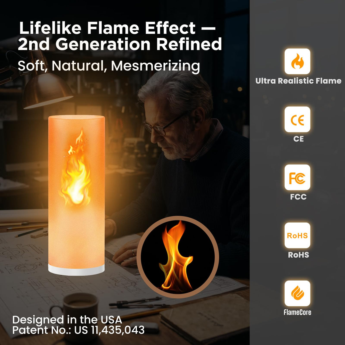 Hompavo Gen2 LED Flame Lights with Remote & Timer, 13 Color Changing Flameless Candles, 3-Mode Rechargeable Battery Operated Flickering Lights