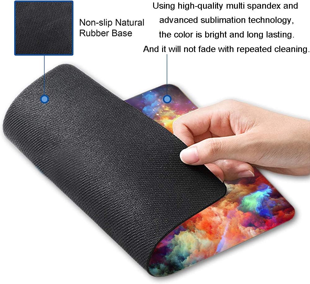 Colorful Galaxy Clouds Mouse Pad,Gaming Non-Slip Rubber Base Mouse Pads for Computers Laptop Office, 9.5"x7.9"x0.12" Inch(240mm x 200mm x 3mm)