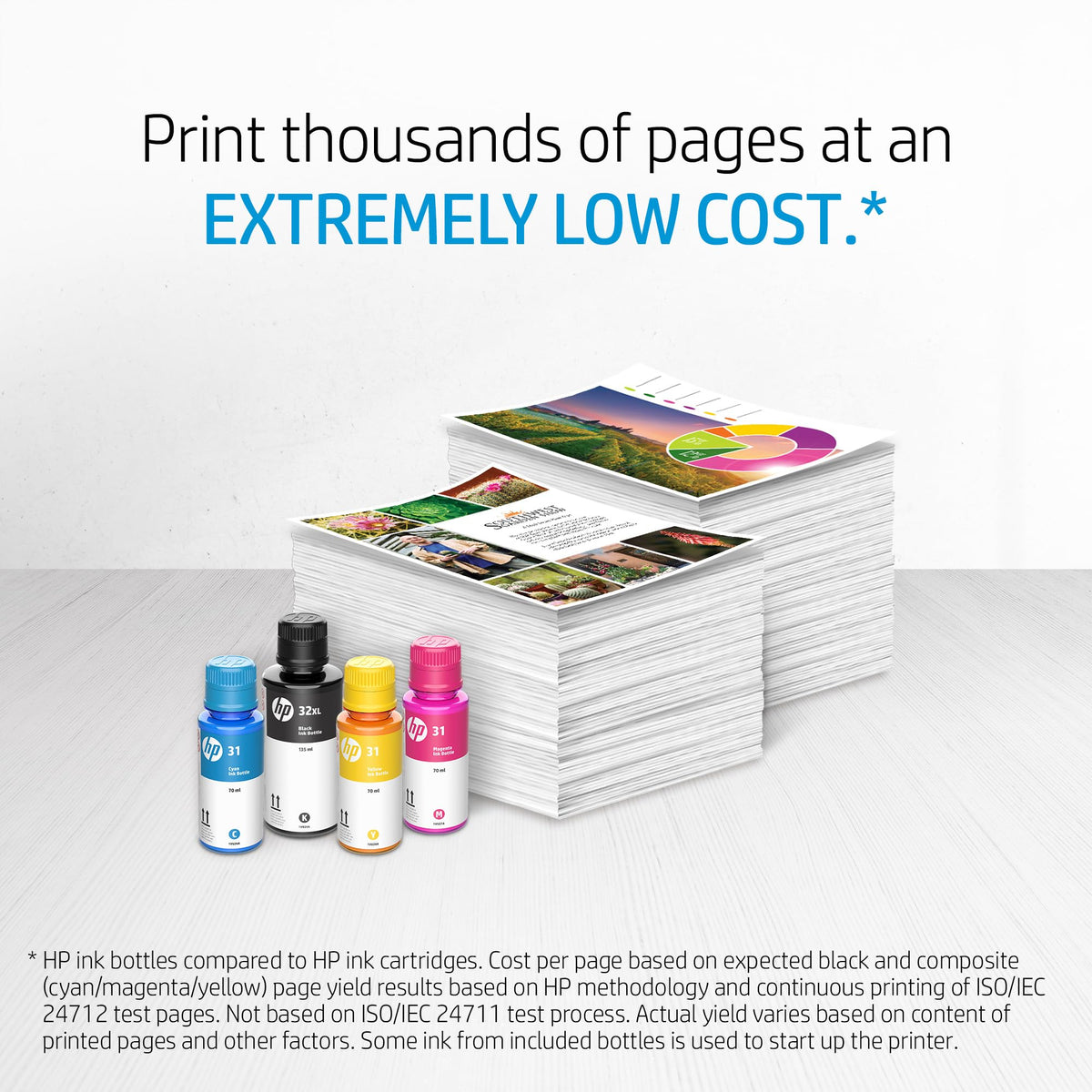 HP 31 Cyan, Magenta, Yellow Ink Bottles (3-Pack) | Works with Smart Tank 5000, 6000, 7000 and Smart Tank Plus 500, 600 Series | 9C228AN