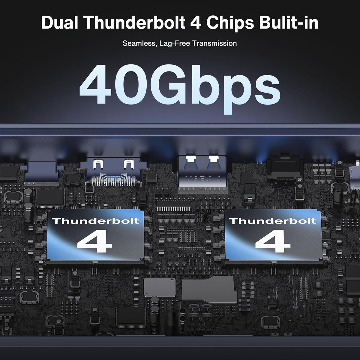 iVANKY FusionDock Max 1 Dual Thunderbolt 4 Chips, 20-in-1 Quad 6K@60Hz Monitor MacBook Air Docking Station, 40Gbps Dock for MacM1/M2/M3/M4 Pro/Max, 2HDMI 2.0, 96W PD, 10Gbps USB, 2.5 GbE, SD/TF 4.0