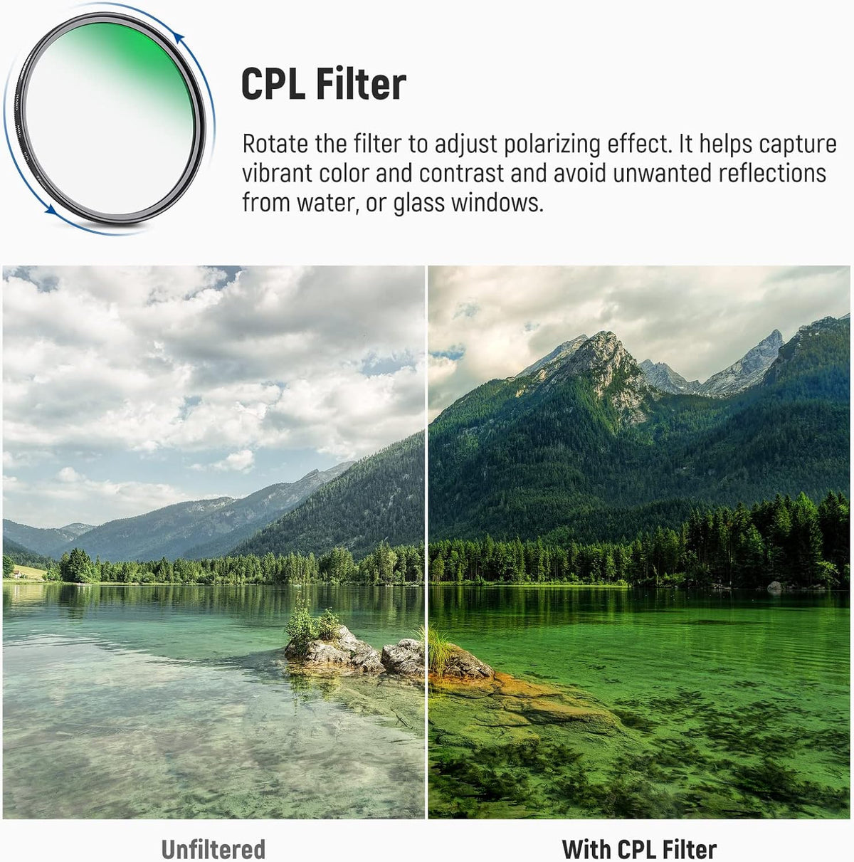 NEEWER 77mm Lens Filter Kit - ND8 ND64 CPL, Neutral Density + Circular Polarizer with 30 Layers Nano Coating