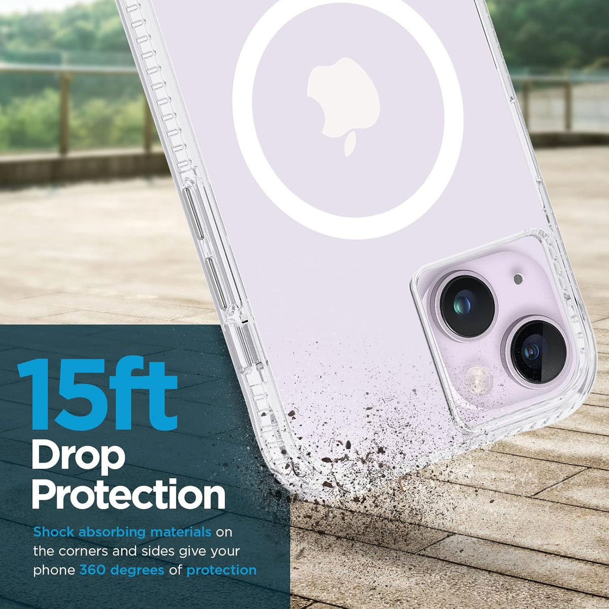 Case-Mate Tough Plus Case for iPhone 14 Plus - Clear [15ft Drop Protection][Compatible with MagSafe] Shockproof Cover