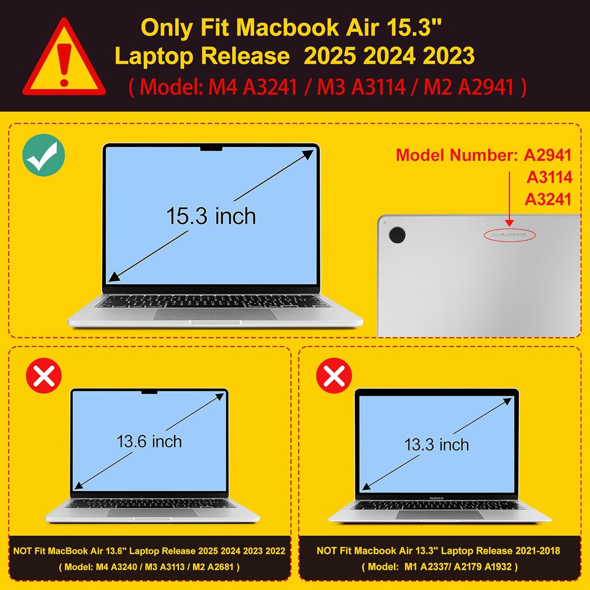 Mektron Compatible with M4 MacBook Air 15 inch Case 2025 A3241 2024 2023 M3 A3114 A2941 M2 Liquid Retina Display Touch ID, Plastic Hard Case & Keyboard Skin & Screen Protector - Floral C345