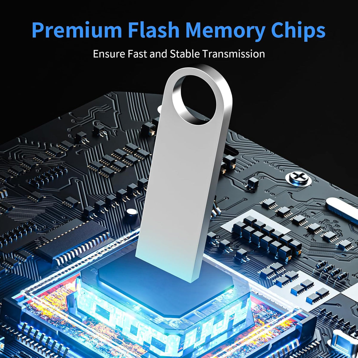 USB 3.0 Flash Drive 32GB 2 Pack, Wooolken High Speed USB 3.0 Thumb Drives Sleek Metal Flash Drives with Keychains, Memory Stick, USB Drive for PC/Computers/Mac/Laptops