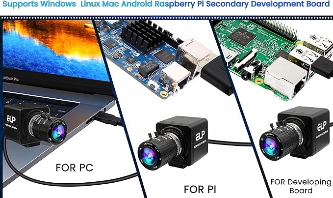 USB Camera 4K 12 Megapixels USB Webcam 1080P 120fps High Speed Golf Swing Cam with 3X Manual Optical Zoom Lens Close up PC Computer Plug and Play for Live Streaming Industrial Project Meeting