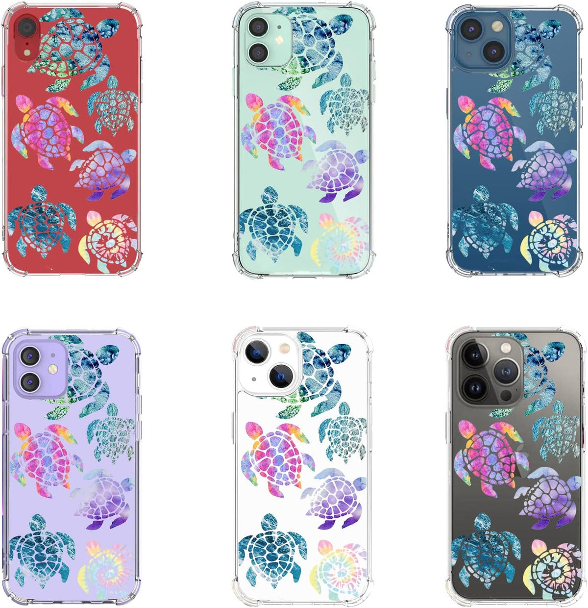 Sea Turtles iPhone 11 Case, Ocean Creatures Pattern Design for Women Men, Soft Transparent TPU Bumper Case for iPhone 11