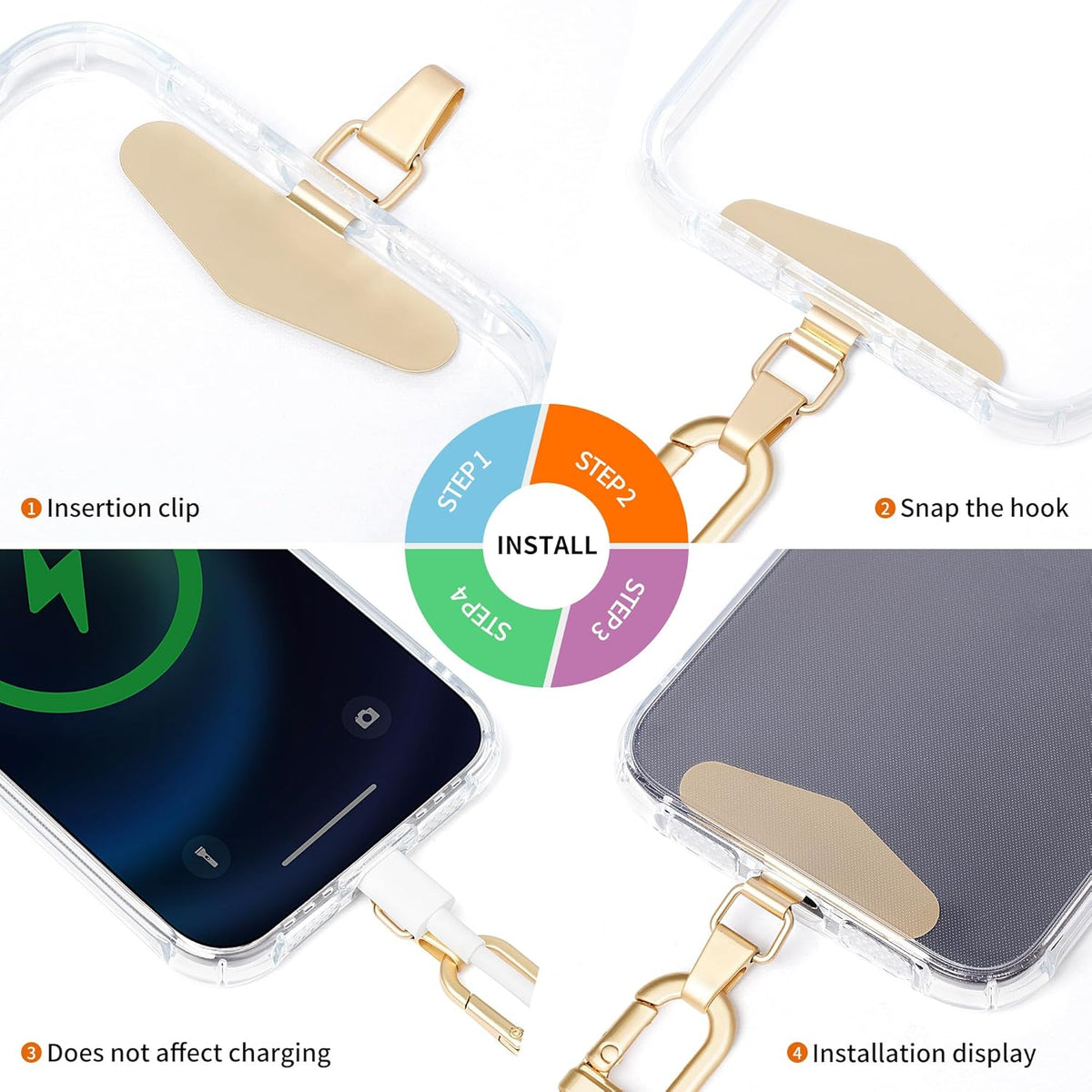 Adjustable Anti-Theft Phone Lanyard - 8mm Mountain Climbing Rope Neck & Crossbody Strap with Secure Locking Metal Clip - Rugged Outdoor Design for Smartphones (Fog Blue)