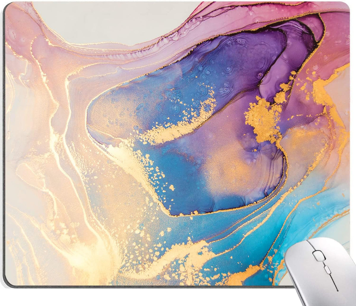 Mouse Pad, Abstract Marble Design Mouse Pad, Washable Square Cloth Mousepad for Office Laptop, Non-Slip Rubber Computer Mouse Pads for Wireless Mouse, Cute Mouse Pads for Desk