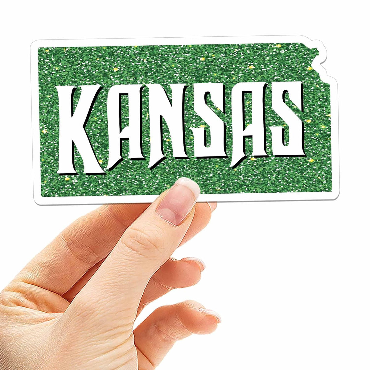 Green Glitter Kansas Musical Movie Quote Sticker for Water Bottle - Cute Vinyl Decal for Laptops - Pop Culture Gift