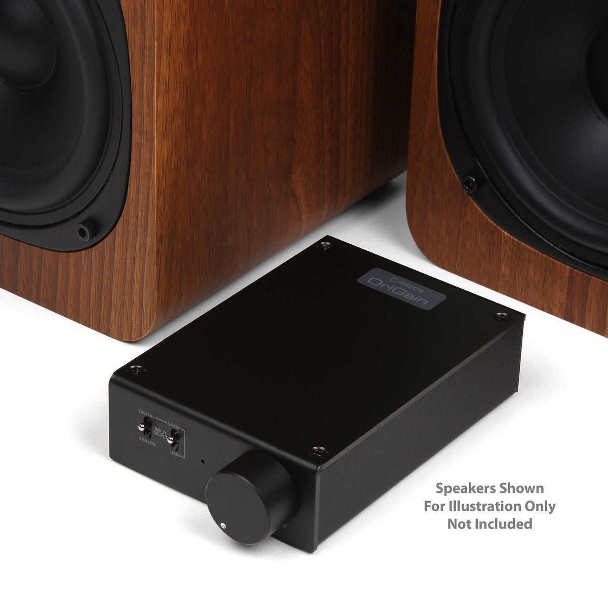 Micca OriGain Compact Stereo Integrated Amplifier and DAC, 50W x 2, 96kHz/24-Bit, USB and Optical S/PDIF (Black)