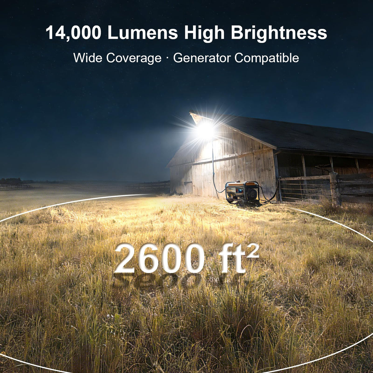 Kekeou 100W LED Stadium Light, 14,000 Lumens, 5000K Daylight, 85-305V AC, IP67 Waterproof, Outdoor Arena, Soccer Field, Basketball Court, Boat Marine