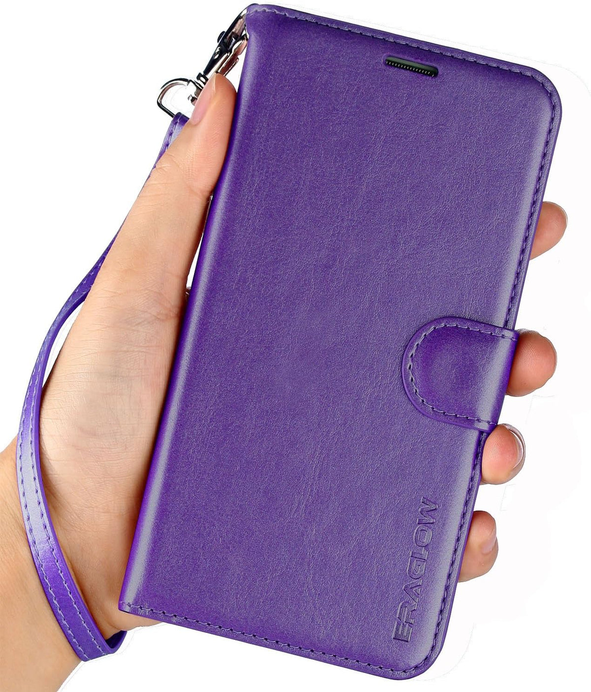 Samsung Galaxy S9 Wallet Case - Purple, with Card Slots & Kickstand