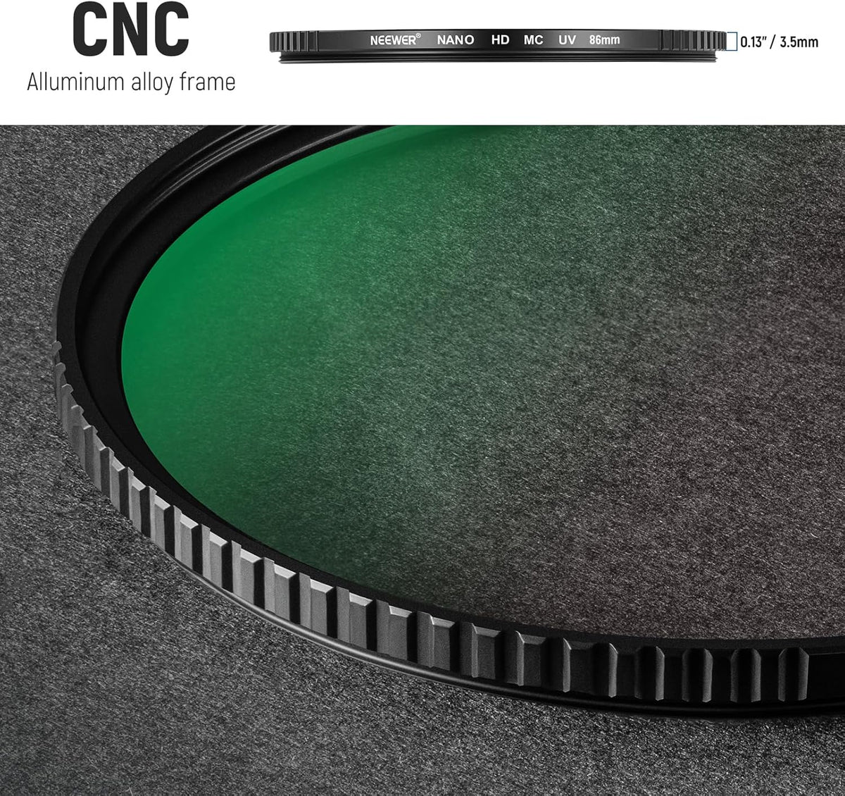 NEEWER 86mm UV Protection Camera Lens Filter - Multi Coated HD Optical Glass, Aluminum Alloy Ultra Slim Frame, Water