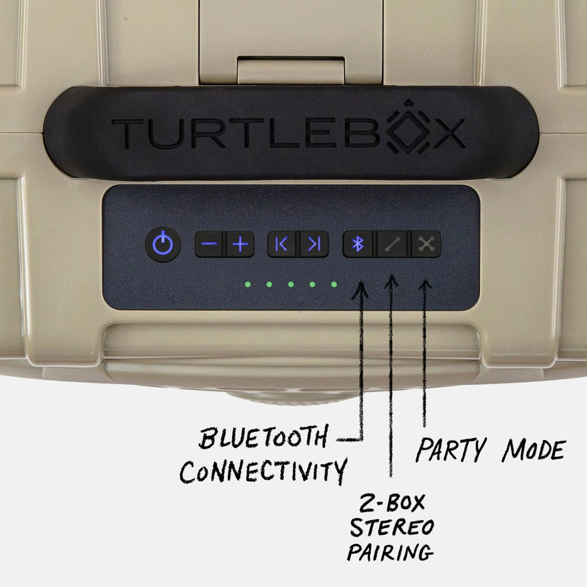 Turtlebox Original Gen 3: Portable Outdoor Bluetooth Speaker – Ultra-Loud (120dB), Waterproof (IP67), Rugged, Impact-Resistant, 3-Day Battery | Party Mode: Unlimited Pairing Stereo, Tan/Dark Green