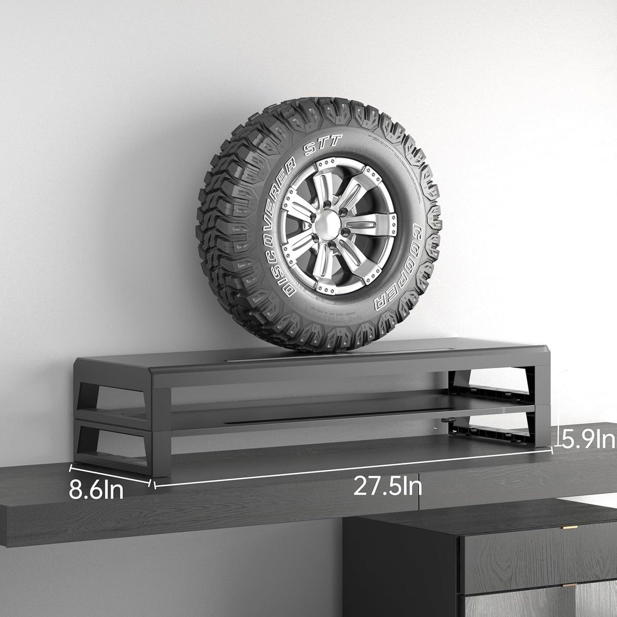 2-Tier Metal Computer monitor stand Laptop Desk Shelf & Monitor Riser ，27.55 inches long desk riser Monitors/PC/Laptop/Computer Space Saver Organizer (Basic Version, Two-layer 700mm)